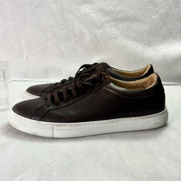 SuitSupply Sneakers Mens Size 11-12 Brown Leather Low-Top Lace Up Lined main image 4